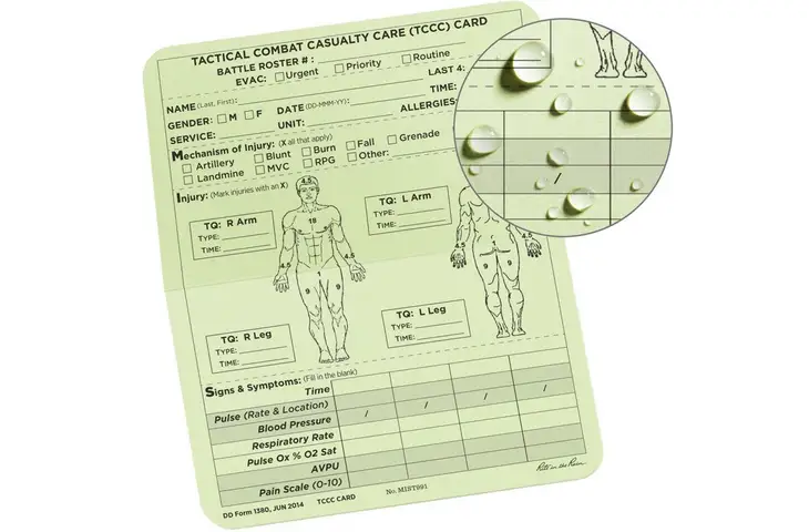 Rite in the Rain Tccc Combat Cards MIST991